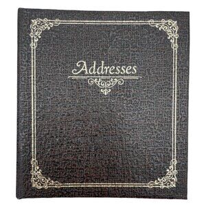 Vintage 1975 Hallmark Address Book Alphabetical Tabs & Brown Textured Cover